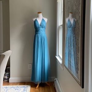 Tulle Empire Waist Halter Gown